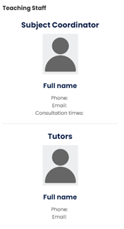 Moodle - Teaching Staff Block Example